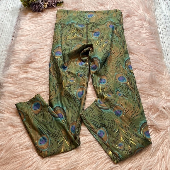 MUMU Moves SMYM Peacock Feather High Rise Leggings sz S - Picture 8 of 8